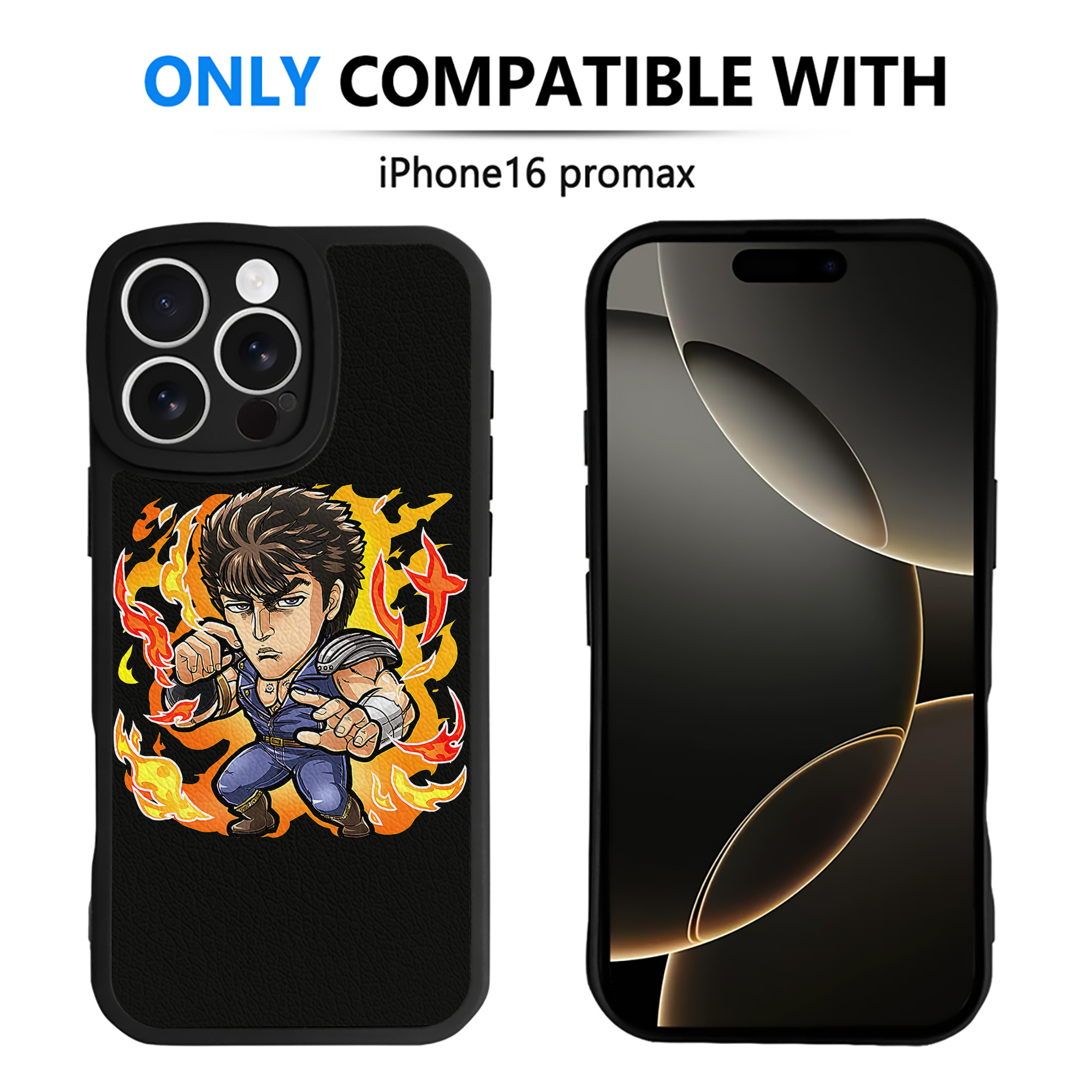 （画像用） 北斗の拳 Fist of the North Star 【iPhone 16シリーズ対応】シリコンスマホケース（レザー調） 材質：シリコン
